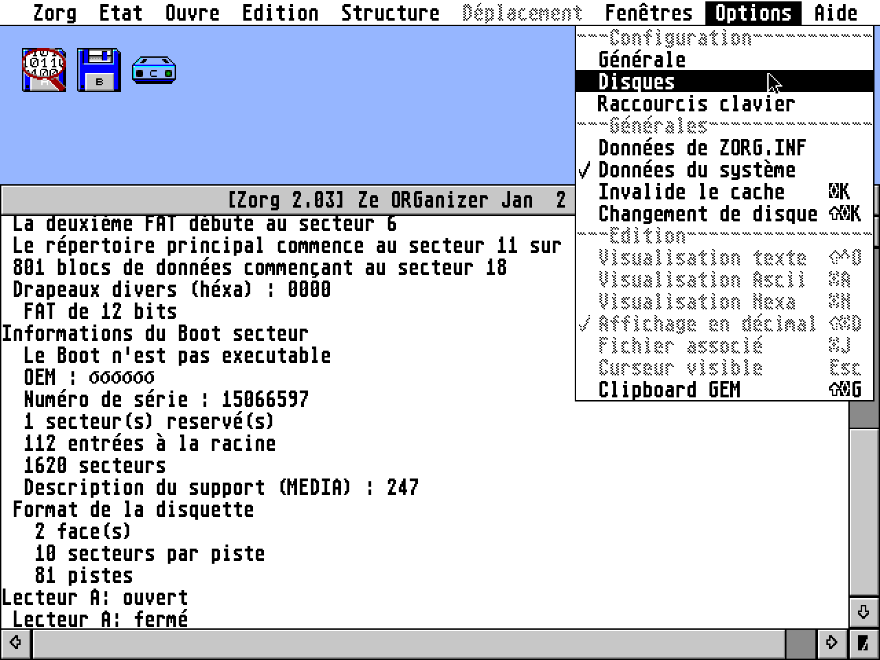 Ze ORGanizer (ZORG) atari screenshot